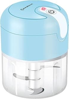EASYSPEED Electric Garlic Chopper 1Cup, Mini USB Charging Wireless Food Processor with 304 Stainless Steel, 3 Sharp Blades, Portable Kitchen Meat Grinder for Onion, Garlic, Ginger, Baby Food