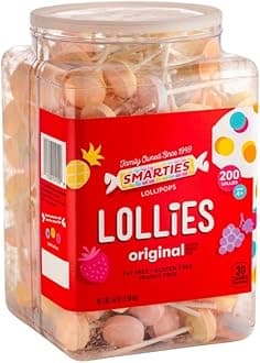 Lollies - Gluten Free, Peanut Free, Fat Free Assorted Fruity Flavors Lollipops - Low Calorie Perfect for Birthdays, Parties - Made by US Candy Company Since 1949-56 oz 200 Count (Pack of 2)