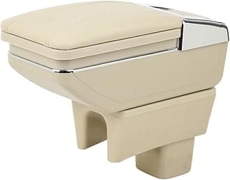 Leather Car Center Console Armrest Storage Box Compatible with Suzuki Swift 2008 2009 2010 2011 2012 2013 2014 2015 2016 2017 2018 2019 2020 2021 2022 2023(Beige)