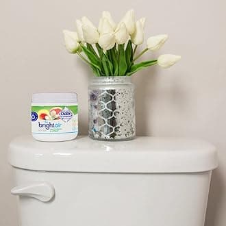 Bright Air Solid Air Freshener and Odor Eliminator, White Peach and Citrus Scent, 14 Oz Each, 6 Pack