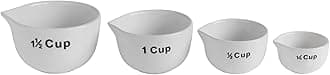 Creative Co-op DA7240 White Stoneware Measuring Cups, Multicolor