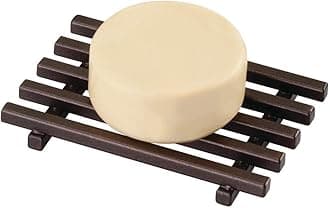 iDesign Steel Self-Draining Kitchen and Bathroom Bar Soap Holder, The Kyoto Collection - 4.25" x 3" x 0.5", Bronze