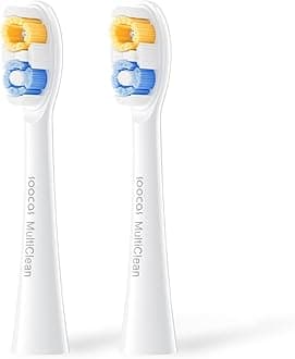 Soocas Multiclean Classic Clean Electric Toothbrush Replacement Heads, Deep Clean, Effective Plaque Removal, 2 Brush Heads, Pearl White