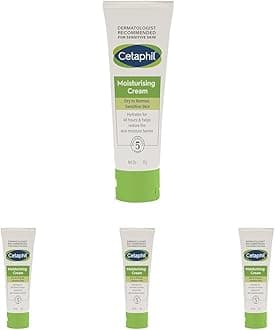 Cetaphil Moisturising Cream for Face & Body, Dry to Normal skin, 80 gm (Pack of 4)