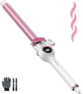 ORYNNE3/4 Inch Curling Iron for Tighter Curls, Long Barrel Ceramic Curling Iron 3/4 Inch Barrel, Digital Temp Control Curling Wand 0.75'', Fast Heat Up 3/4 Curling Iron 60 Min Auto Shut Off