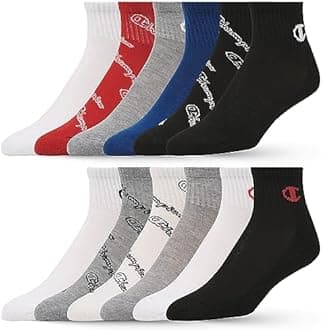 Champion Boys Socks and Girls Socks 12 Pair Crew Low Cut No Show Ankle Quarter Sock for Girls