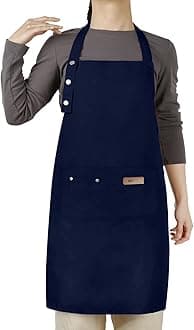 Button apron blue