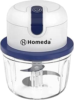 Rechargeable Mini Electric Chopper - Stainless Steel Blades, One Touch Operation, For Mincing Garlic, Ginger, Onion, Vegetable, Meat, Nuts, (White,350 ML,Pack of 1)