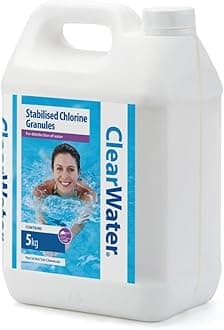 Clearwater Chlorine Granules for Hot Tub Spa and Swimming Pool Water Treatment for Rapid Disinfecting and Cleaning, Jerry Can, 5 kg