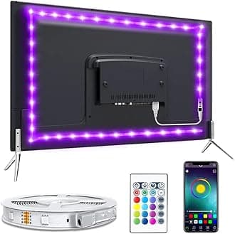 Nexlux LED Lights for TV/Monitor Backlight 8.2ft USB APP Controlled with Remote, DIY Colors for Gaming Lights, Ambient Lighting Kit