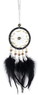 Car Dream Catcher for Rear View Mirror, Black Feather Dream Catchers Wall Hanging Decorations Car Charm Ornament