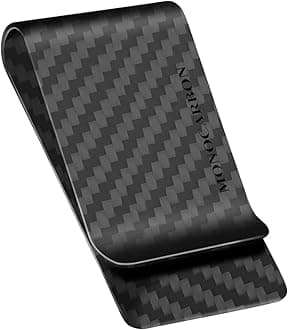Carbon-Fiber-Money-Clip-for-Men, Minimalist-Money-Holder for Cash, High Elastic Carbon-Fiber-Wallet, Slim and Durable (Twill Matte Black)