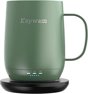 Kepwam Self Heating Coffee Mug, 16oz Smart Heated Coffee Mug, 150 Min Battery Life - Hot up to 149℉ Temperature Control Coffee Mug Warmer, Gifts for Women and Men