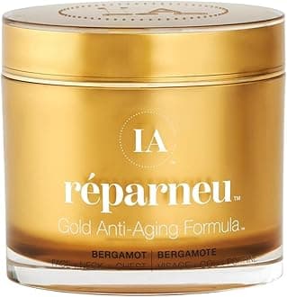 réparneu Gold Anti-Aging Formula, Neck Firming, Face Tightening, Anti Wrinkle Face Cream - Organic Aloe Powered with Collagen, Peptides & Retinyl - 6.7oz Jar