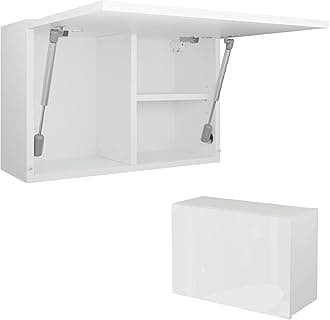 PLATAN ROOM Bathroom Cabinet 60/80/120 Wide Bathroom Furniture Bathroom Folding Wall Cabinet High Gloss Matt White (White Matt/White High Gloss, 60 x 40 x 25)