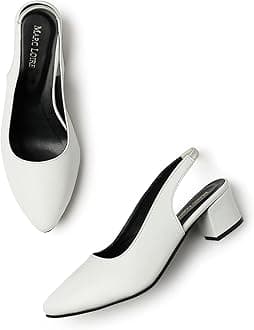 Marc Loire Women's Pointed Toe Block Heel Pumps for Office, Party and Formal Occasions