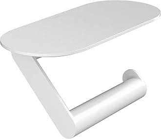WallStoris 9-inch Toilet Paper Holer with Shelf in Matte White, 27928700