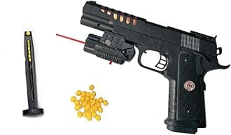 Hand Gun PUBG Pistol for Kids with 8 Round Reloaded and 6mm Plastic BB Bullets (200 pcs)
