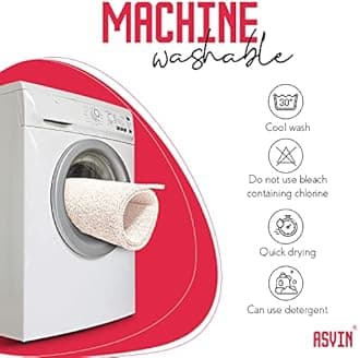 Asvin Soft Textured Anti Slip Bath & Shower Mat for Inside Shower & Wet Areas (40x60cm White) Phthalate Free Rubber Loofah Bathroom Mats for Slippery Surfaces Quick Dry Antibacterial & Mould Resistant