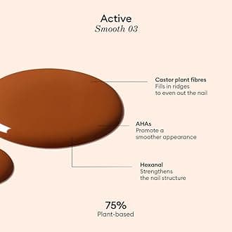 Manucurist Active Smooth 03 - Nail Concealer Polish & Care - No Lamp - Ultra-Brightening 2 in 1 Bronze Finish Nail Polish & Nail Strengthener - CC Nail Concealer - Ridge Filler for Nails - Plant-Based