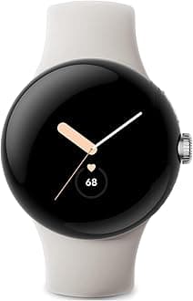 Google Pixel Watch LTE Smartwatch Compatible with Cellular or WiFi Data, GPS, BT and Heart Rate Monitor 41mm, Bulk Packaging (Polished Silver Chalk)