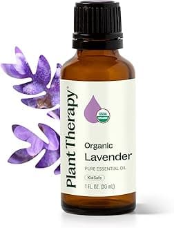 Plant Therapy Organic Lavender Essential Oil 100% Pure, USDA Certified Organic, Undiluted, Natural Aromatherapy for Diffusion & Topical Use, For Skin, Hair, Relaxation, Premium Therapeutic Grade 30 mL