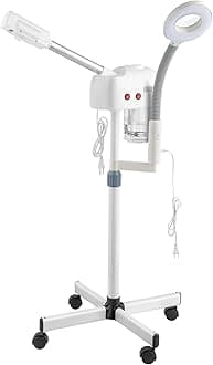 2 in 1 Facial Steamer with 3X Magnification Light, Deep Cleaning for Personal Skin Care, Beautician Steamer Professional Aromatherapy Humidifier Facial Spa Mist Steam for Home & Beauty Salon