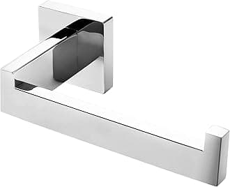 Chrome Toilet Paper Holder Wall Mount Square Silver 304 Stainless Steel Toilet Paper Roll Holder for Bathroom Rustproof