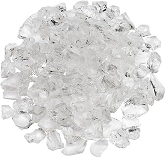 R H LIFESTYLE Crushed Glass/Fire Pits for Resin Art High Luster Fire Glass Used Specially for Resin Art/Geode Art Fire Pit Crafts (White 12mm, 900G)