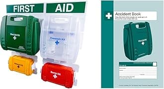Safety First Aid Evolution Complete First Aid Point BS 8599 Compliant, Large Fully Stocked & Accident Book A4