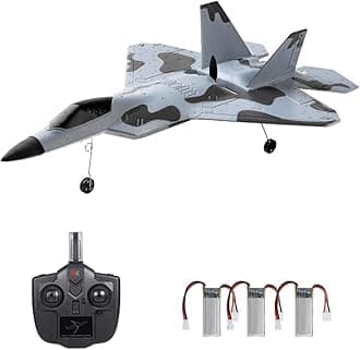 GoolRC WLtoys XKS A180 RC Airplane, 2.4Ghz 2 Channel Remote Control Plane with 6 Axis Gyro System, Adjustable Rudder, Brushless Motor and 3 Batteries, Easy to Fly RTF Foam RC Aircraft for Adults