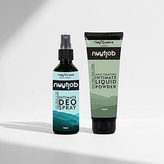 Men Intimate Grooming & Hygiene 200ml Combo pack. Intimate Liquid Powder + Intimate Deo Spray for men hygiene | Plant Extracts | Paraben Free | 300 ml