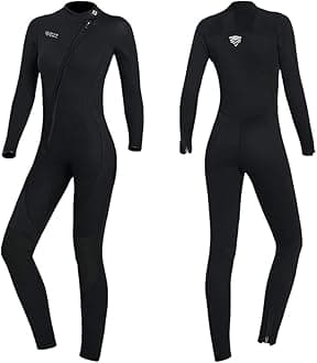 Wet Suits for Women Men Full Body 3MM Neoprene Wetsuit Diving Suit in Cold Water, Long Sleeves Front Zip Scuba Wetsuits One Piece Thermal Swimsuit for Surfing Snorkeling Kayaking Swimming Canoeing