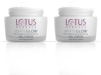 Lotus Herbals WhiteGlow Skin Whitening And Brightening Gel Cream| Hydrates, Removes Dark Spots And Tanning, Gives Radiant Glow | With Niacinamide | Face Cream For Men And Women| All Skin Types | 60g Pack of 2