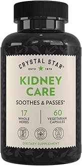 Crystal Star Kidney Care (60 Capsules) – Herbal Supplement for Kidney Cleanse, Detox & Support - Stone Root, Gravel Root & Hydrangea Root - Non-GMO