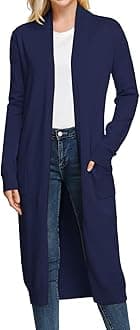 GRACE KARIN Essential Solid Open Front Maxi Long Knitted Cardigan Sweater for Women