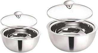 Stainless Steel Insulated Curry Server, Set of 2 (500ml + 900ml) Silver