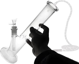 Hookah Set - 10 inch Portable Glass Hookah with Glass Vase for for Tobacco Use Only, Hookah Hose (Adults 21+)
