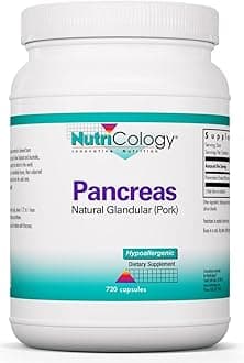NutriCology Pancreas Natural Glandular - Supports Healthy Pancreas, Immune & Digestive Activity - 425 mg per Serving - Freeze Dried Tissue from Pork - 720 Servings - 720 Capsules