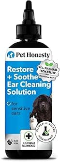 Restore + Soothe Ear Cleaner for Dogs & Cats – Gentle Dog Ear Cleaning Solution with Aloe Vera – Soothes Itching Ears, Irritation, + Aches, Supports Ear Health – Vet Recommended Pet Ear Cleaner – 4oz