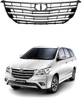 Half Chrome Front Radiator Grill For Innova Type 4 (2013-2015) Black With Chrome