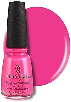 China Glaze Pink Voltage Nail Polish Lacquer with Hardeners 14ml