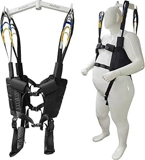 Patient Lift Sling Medical Aid Standing Transfer Belt Walking Strap Heavy Duty Carrier Fold Up Full Body Get Up Sit to Stand Assist for Elderly Senior AnyBack Black