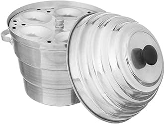 VOMI Idli cooker Aluminium Maker Cooker with Khaman Dhokla Plates idli pot (4 Idli Plates,3 Dhokla Plates, 1 Jaali, 15 Idli) | Silver