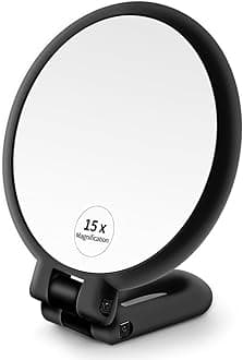 Handheld Makeup Mirror with Magnification, for Desk Make Up, Magnifying Hand Held Mirror (Foldable Mirror)