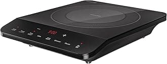 Portable Induction Hot Plate Cooktop, Single 1 Burner Countertop Cooker, 3 Preset Modes, Shatter-proof Flat Glass Top, 110~120 Volt Plug in Electric Stove for Kitchen, Outdoor Camping, RV