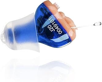 Hearing Aid, Ear Amplifier for Hearing, Battery Operated Hearing Aids for Seniors CIC In the Ear Hearing Amplfier Affordable Sound Enhancer Blue (Left Ear)