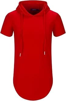 AiyinoMen's S-5X Short Sleeve Fashion Athletic Hoodies Sport Sweatshirt Hip Hop Pullover