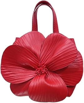Mini Flower Evening Purse Floral Clutch Purses for Women PU Leather Evening Handbag with Chain Wedding Party Prom