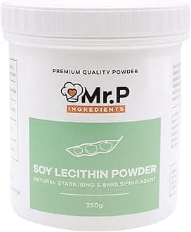 Mr.P Ingredients Soy Lecithin Powder 250g Stabilising & Emulsifying Agent Texture Improver Vegan Vegetarian Halal Kosher Non-GMO (Recyclable Pot)